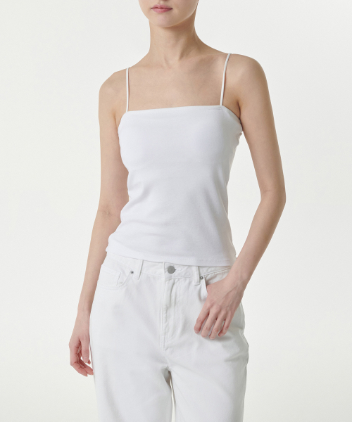 MUSINSA STANDARD WOMAN（ムシンサスタンダードウーマン）の「ウィメンズスパゲッティストラップブラトップ[ホワイト]（Tシャツ/カットソー・レディース・その他・LARGE/MEDIUM/SMALL/X-SMALL）」の3枚目の写真