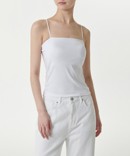 MUSINSA STANDARD WOMAN（ムシンサスタンダードウーマン）の「ウィメンズスパゲッティストラップブラトップ[ホワイト]（Tシャツ/カットソー・レディース・その他・LARGE/MEDIUM/SMALL/X-SMALL）」の4枚目の写真
