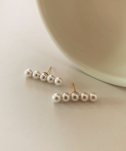 yu-ka(ユーカ)の「YU-KA:パールロットピアス Pearl lot pierce(ピアス(両耳用)・レディース・ゴールド・FREE)」の2枚目の写真