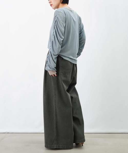 LUCA/LADY LUCK LUCA（ルカ/レディラックルカ）の「LC/LLL カラーデニムバギーパンツ/ワイドフレアジーンズ（デニムパンツ・レディース・チャコールグレー/ライトグレー・FREE）」の12枚目の写真