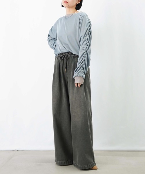 LUCA/LADY LUCK LUCA（ルカ/レディラックルカ）の「LC/LLL カラーデニムバギーパンツ/ワイドフレアジーンズ（デニムパンツ・レディース・チャコールグレー/ライトグレー・FREE）」の10枚目の写真