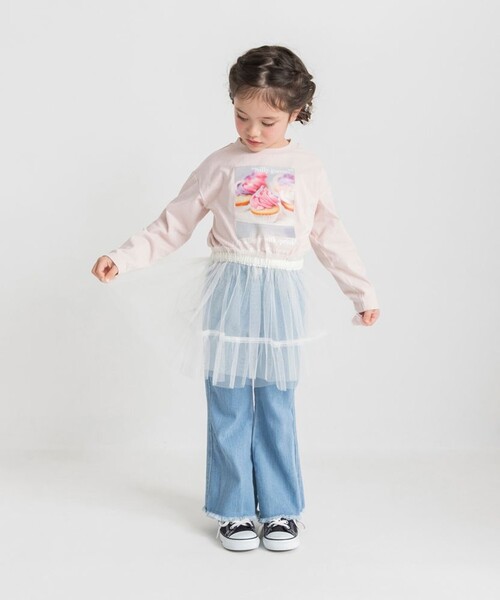 BRANSHES（ブランシェス）の「重ね着用チュールスカート（スカート・キッズ・アイボリー・S/M）」の3枚目の写真