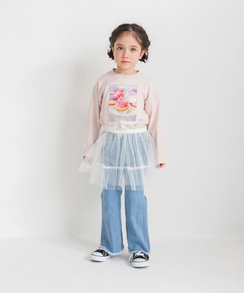 BRANSHES（ブランシェス）の「重ね着用チュールスカート（スカート・キッズ・アイボリー・S/M）」の4枚目の写真