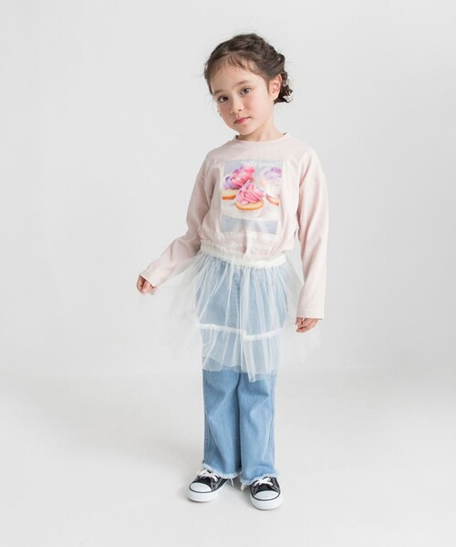 BRANSHES（ブランシェス）の「重ね着用チュールスカート（スカート・キッズ・アイボリー・S/M）」の7枚目の写真