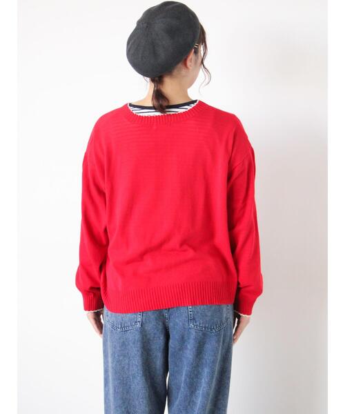 Samansa Mos2（サマンサ モスモス）の「配色スカラップカーディガン（カーディガン/ボレロ・レディース・レッド/ミント/ブラック/オフホワイト・F）」の18枚目の写真