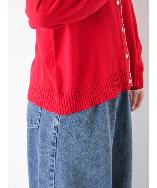 Samansa Mos2（サマンサ モスモス）の「配色スカラップカーディガン（カーディガン/ボレロ・レディース・レッド/ミント/ブラック/オフホワイト・F）」の22枚目の写真