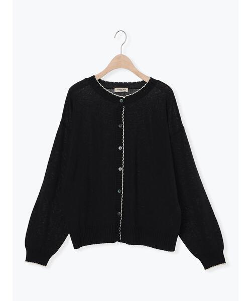 Samansa Mos2（サマンサ モスモス）の「配色スカラップカーディガン（カーディガン/ボレロ・レディース・レッド/ミント/ブラック/オフホワイト・F）」の12枚目の写真