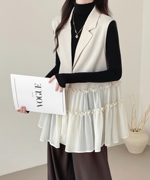 ABITOKYO（アビトーキョー）の「異素材ティアードフリルジレ（ベスト）」