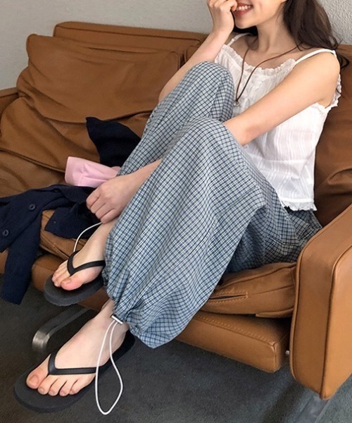 yuue' ( wear )(ユーイ)の「チェック柄イージーワイドパンツ(その他パンツ・レディース・ブルー・FREE)」の6枚目の写真