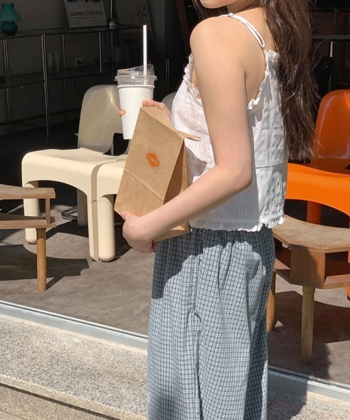 yuue' ( wear )(ユーイ)の「チェック柄イージーワイドパンツ(その他パンツ・レディース・ブルー・FREE)」の8枚目の写真