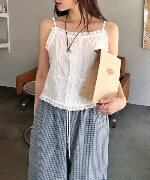yuue' ( wear )(ユーイ)の「チェック柄イージーワイドパンツ(その他パンツ・レディース・ブルー・FREE)」の7枚目の写真