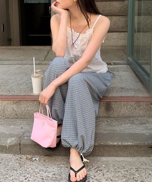 yuue' ( wear )(ユーイ)の「チェック柄イージーワイドパンツ(その他パンツ・レディース・ブルー・FREE)」の9枚目の写真