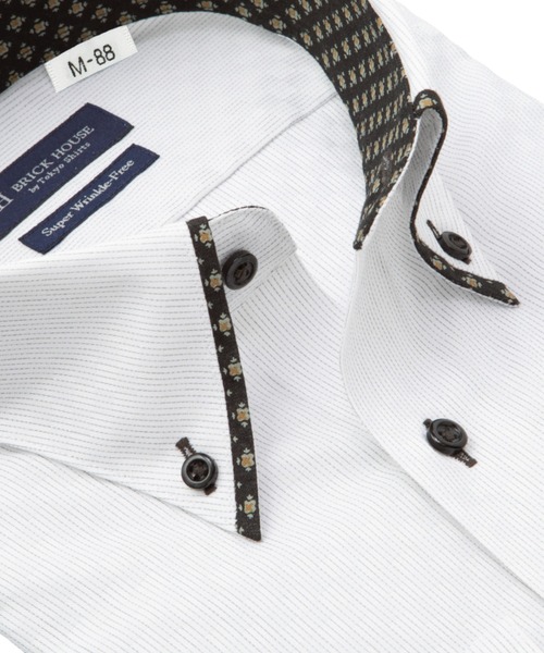 TOKYO SHIRTS(トウキョウシャツ)の「【超形態安定】 形態安定ノンアイロン ボタンダウン 長袖ビジネスワイシャツ(大きいサイズ・長いサイズ)(ビジネスシャツ・メンズ・グレー・首回り39cm-裄丈88cm/首回り41cm-裄丈90cm/首回り42cm-裄丈90cm/首回り45cm-裄丈82cm/首回り45cm-裄丈86cm/首回り45cm-裄丈90cm/首回り47cm-裄丈86cm/首回り47cm-裄丈90cm)」の2枚目の写真