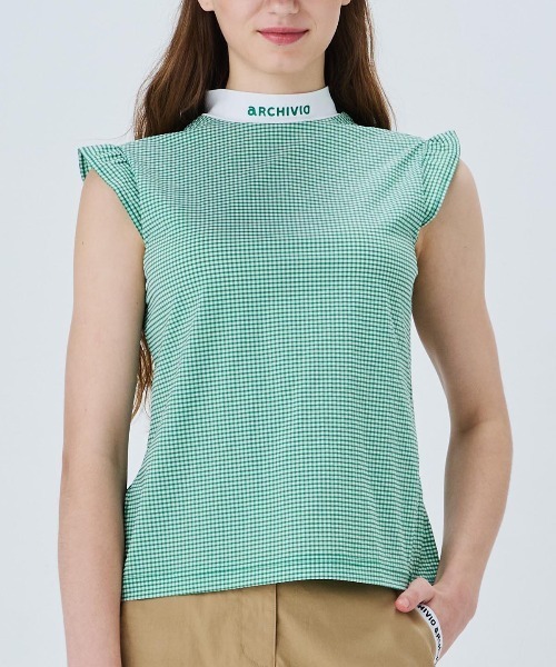 archivio(アルチビオ)の「<LADIES>ギンガムフリル冷感プルオーバー(Tシャツ/カットソー・レディース・オレンジ/グリーン/ブラック・S/M/L)」の10枚目の写真