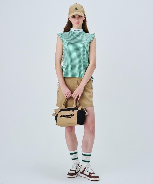 archivio(アルチビオ)の「<LADIES>ギンガムフリル冷感プルオーバー(Tシャツ/カットソー・レディース・オレンジ/グリーン/ブラック・S/M/L)」の14枚目の写真