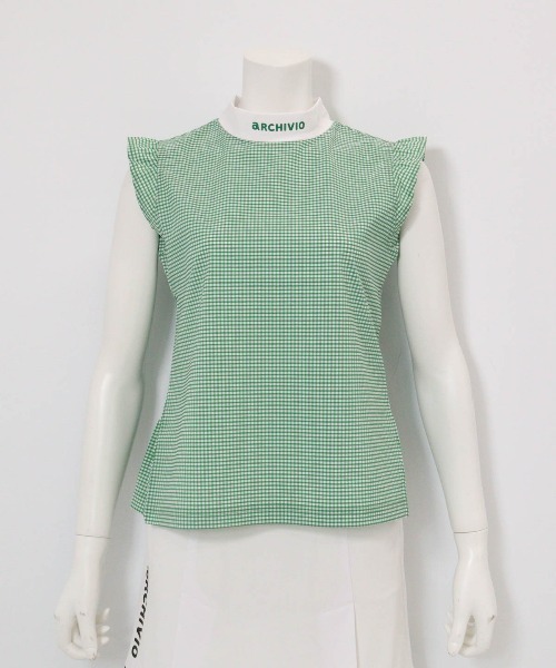 archivio(アルチビオ)の「<LADIES>ギンガムフリル冷感プルオーバー(Tシャツ/カットソー・レディース・オレンジ/グリーン/ブラック・S/M/L)」の7枚目の写真