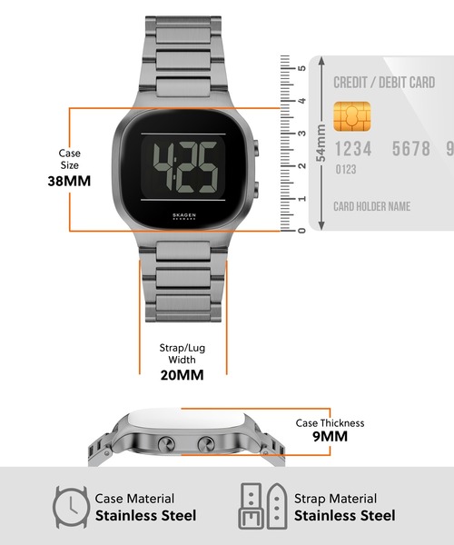 SKAGEN(スカーゲン)の「スカーゲン 腕時計 メンズ デジタル ステンレス SKW6947(デジタル腕時計・メンズ・チャコールグレー・FREE)」の5枚目の写真