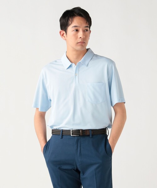 BEAMS HEART(ビームスハート)の「【7/2値下げ】トリコット 鹿の子 ポロシャツ(吸水速乾・クールビズ)(ポロシャツ・メンズ・ブルー/サックスブルー/ブラック・X-LARGE/SMALL/MEDIUM/LARGE)」の1枚目の写真
