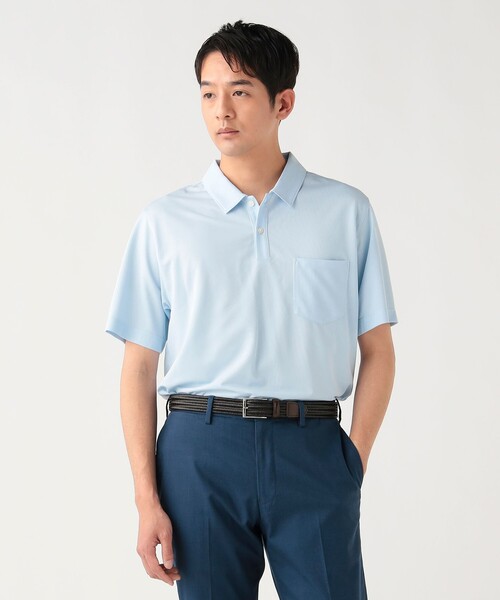 BEAMS HEART(ビームスハート)の「【7/2値下げ】トリコット 鹿の子 ポロシャツ(吸水速乾・クールビズ)(ポロシャツ・メンズ・ブルー/サックスブルー/ブラック・X-LARGE/SMALL/MEDIUM/LARGE)」の9枚目の写真