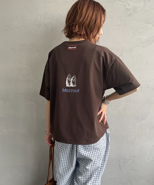 MARMOT（マーモット）の「【WEB先行予約】[Marmot/マーモット] 別注 ドローコード付き クロップド プリントTシャツ（Tシャツ/カットソー・レディース・ホワイト/ブラウン/グレー/ブラック・F）」の21枚目の写真