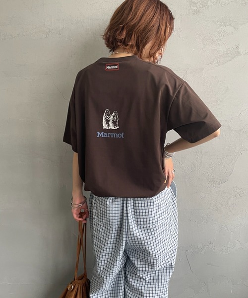 MARMOT（マーモット）の「【WEB先行予約】[Marmot/マーモット] 別注 ドローコード付き クロップド プリントTシャツ（Tシャツ/カットソー・レディース・ホワイト/ブラウン/グレー/ブラック・F）」の12枚目の写真