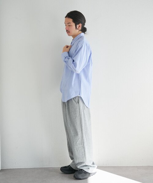 Kastane(カスタネ)の「【一部店舗限定/ユニセックス】BM ストライプラウンドシャツ(シャツ/ブラウス・メンズ・ネイビー/ブルー/サックスブルー・FREE)」の11枚目の写真