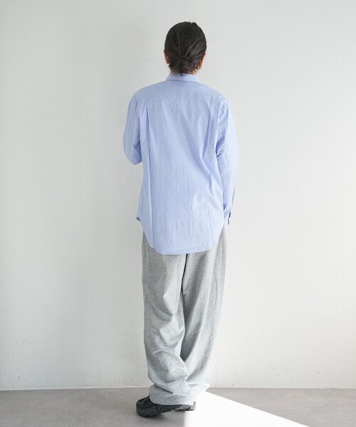 Kastane(カスタネ)の「【一部店舗限定/ユニセックス】BM ストライプラウンドシャツ(シャツ/ブラウス・メンズ・ネイビー/ブルー/サックスブルー・FREE)」の12枚目の写真