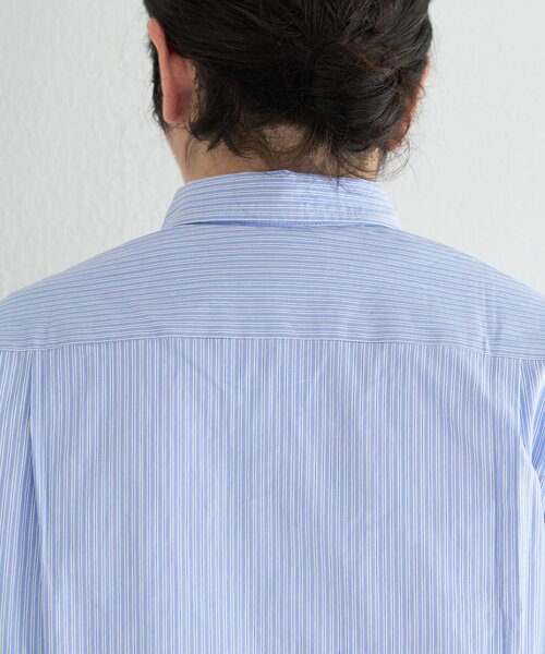 Kastane(カスタネ)の「【一部店舗限定/ユニセックス】BM ストライプラウンドシャツ(シャツ/ブラウス・メンズ・ネイビー/ブルー/サックスブルー・FREE)」の17枚目の写真