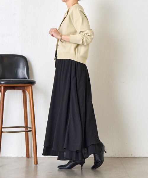 Jena espace merveilleux(ジェナ エスパスメルヴェイユ)の「【軽やかティアード】ヨウリュウティアードスカート(スカート・レディース・オフホワイト/ブラック・FREE)」の18枚目の写真