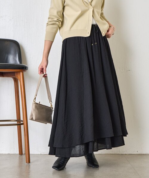 Jena espace merveilleux(ジェナ エスパスメルヴェイユ)の「【軽やかティアード】ヨウリュウティアードスカート(スカート・レディース・オフホワイト/ブラック・FREE)」の21枚目の写真