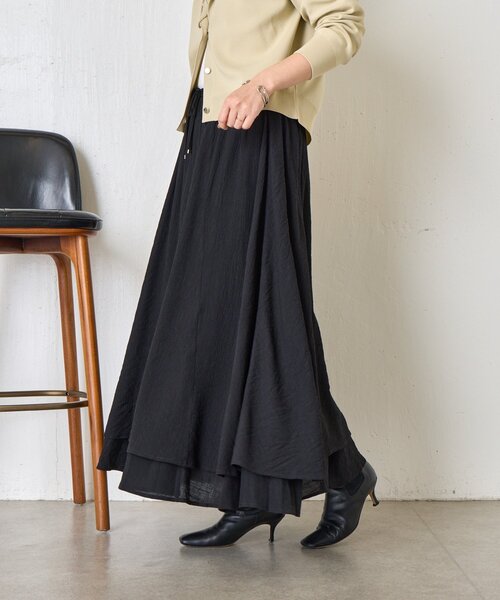 Jena espace merveilleux(ジェナ エスパスメルヴェイユ)の「【軽やかティアード】ヨウリュウティアードスカート(スカート・レディース・オフホワイト/ブラック・FREE)」の22枚目の写真