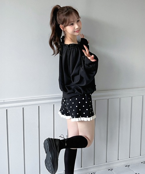【美品】  m.u Japoness / エムユー | CLASSY RAGLAN SWEAT トレーナー | ブラック/ベージュ | レディース M Maglie le cassetto×吉田理紗》クチュールシルエットワンピース｜M