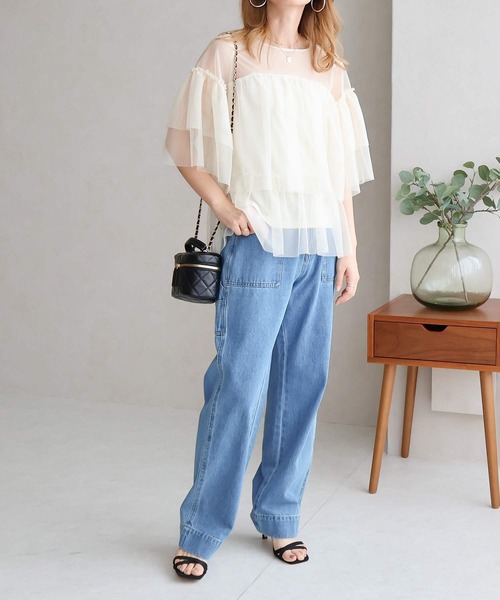 B.I.D.(ビーアイディー)の「《ティアードチュールブラウス》(シャツ/ブラウス・レディース・グレー/アイボリー/ブラック・M)」の21枚目の写真