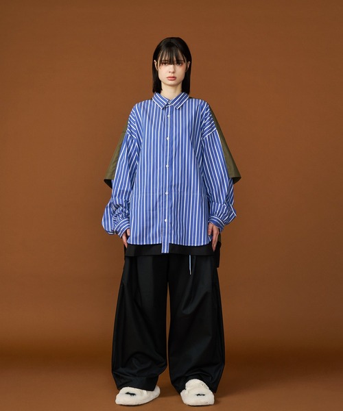 SeeSew(シーソー)の「【UNISEX】FAKE BLOCKING OVER SHIRTS/フェイクブロッキングオーバーシャツ(シャツ/ブラウス・メンズ・ブルー系その他/ネイビー/サックスブルー・M/L)」の22枚目の写真