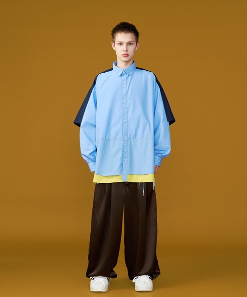 SeeSew(シーソー)の「【UNISEX】FAKE BLOCKING OVER SHIRTS/フェイクブロッキングオーバーシャツ(シャツ/ブラウス・メンズ・ブルー系その他/ネイビー/サックスブルー・M/L)」の21枚目の写真