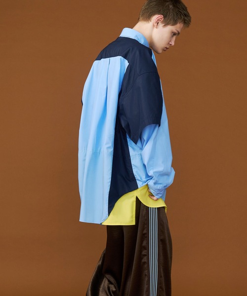 SeeSew(シーソー)の「【UNISEX】FAKE BLOCKING OVER SHIRTS/フェイクブロッキングオーバーシャツ(シャツ/ブラウス・メンズ・ブルー系その他/ネイビー/サックスブルー・M/L)」の17枚目の写真