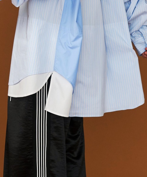 SeeSew(シーソー)の「【UNISEX】FAKE BLOCKING OVER SHIRTS/フェイクブロッキングオーバーシャツ(シャツ/ブラウス・メンズ・ブルー系その他/ネイビー/サックスブルー・M/L)」の7枚目の写真