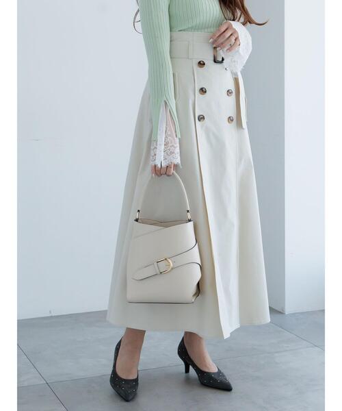 Te chichi（テチチ）の「トレンチフレアスカート（スカート・レディース・オフホワイト/ベージュ/ネイビー・M）」の2枚目の写真