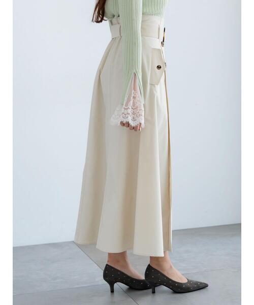 Te chichi（テチチ）の「トレンチフレアスカート（スカート・レディース・オフホワイト/ベージュ/ネイビー・M）」の11枚目の写真