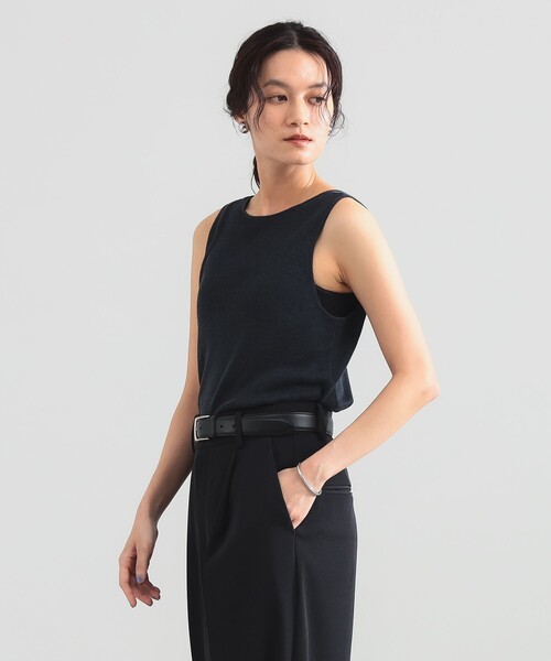 Demi-Luxe BEAMS（デミルクス ビームス）の「【8/6値下げ】リネン 2WAY タンクトップ（ニット/セーター・レディース・ブラウン系その他4/チャコールグレー・ONE SIZE）」の6枚目の写真