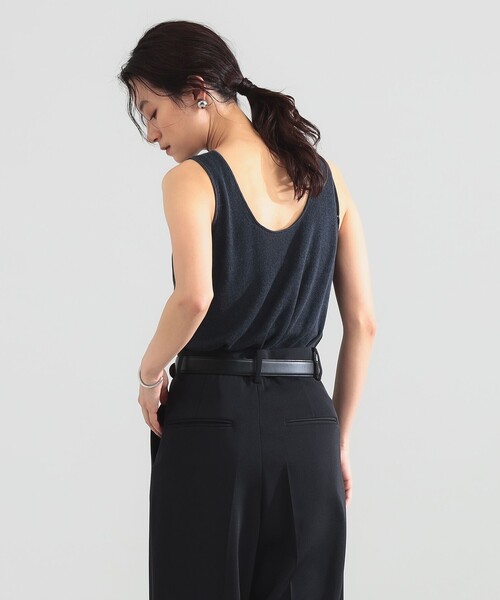 Demi-Luxe BEAMS（デミルクス ビームス）の「【8/6値下げ】リネン 2WAY タンクトップ（ニット/セーター・レディース・ブラウン系その他4/チャコールグレー・ONE SIZE）」の7枚目の写真