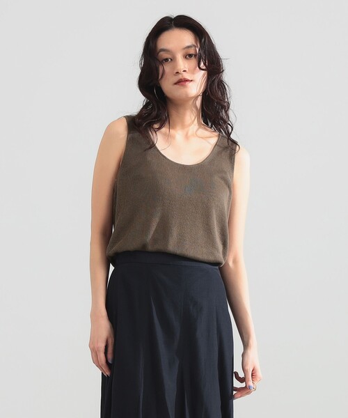 Demi-Luxe BEAMS（デミルクス ビームス）の「【8/6値下げ】リネン 2WAY タンクトップ（ニット/セーター・レディース・ブラウン系その他4/チャコールグレー・ONE SIZE）」の11枚目の写真