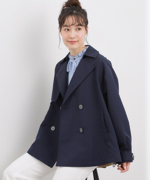 grove（グローブ）の「◆【撥水／シルエット2WAY】軽やかミドルトレンチコート（トレンチコート・レディース・ネイビー/ベージュ/ナチュラル/カーキ・02/03/04）」の4枚目の写真