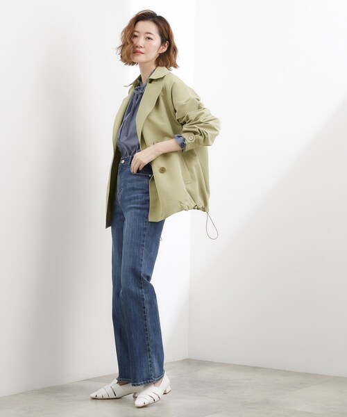 grove（グローブ）の「【貴島明日香さん着用】【撥水／シルエット2WAY】軽やかミドルトレンチコート（トレンチコート・レディース・ネイビー/ベージュ/ナチュラル/カーキ・02/03/04/01/05）」の10枚目の写真