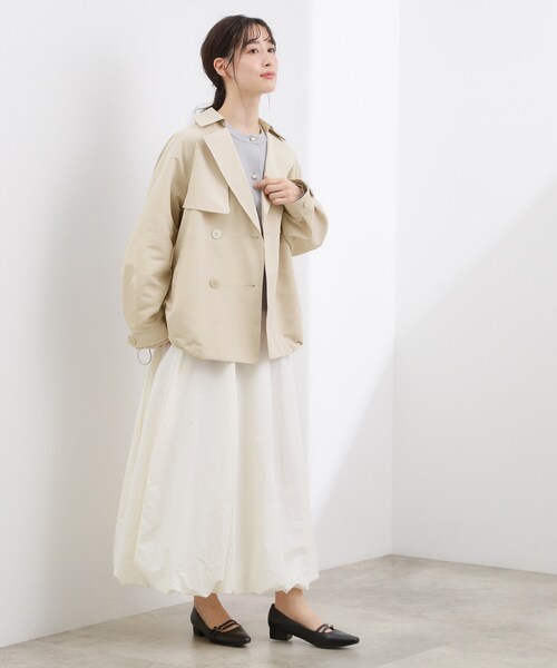 grove（グローブ）の「◆【撥水／シルエット2WAY】軽やかミドルトレンチコート（トレンチコート・レディース・ネイビー/ベージュ/ナチュラル/カーキ・02/03/04）」の10枚目の写真