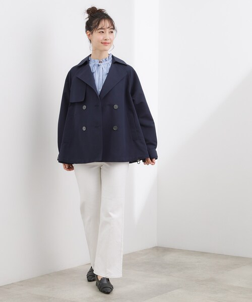 grove（グローブ）の「◆【撥水／シルエット2WAY】軽やかミドルトレンチコート（トレンチコート・レディース・ネイビー/ベージュ/ナチュラル/カーキ・02/03/04）」の13枚目の写真