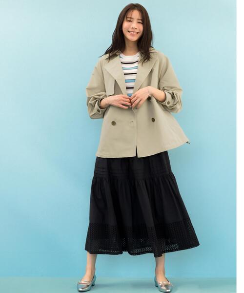 grove（グローブ）の「◆【撥水／シルエット2WAY】軽やかミドルトレンチコート（トレンチコート・レディース・ネイビー/ベージュ/ナチュラル/カーキ・02/03/04）」の17枚目の写真