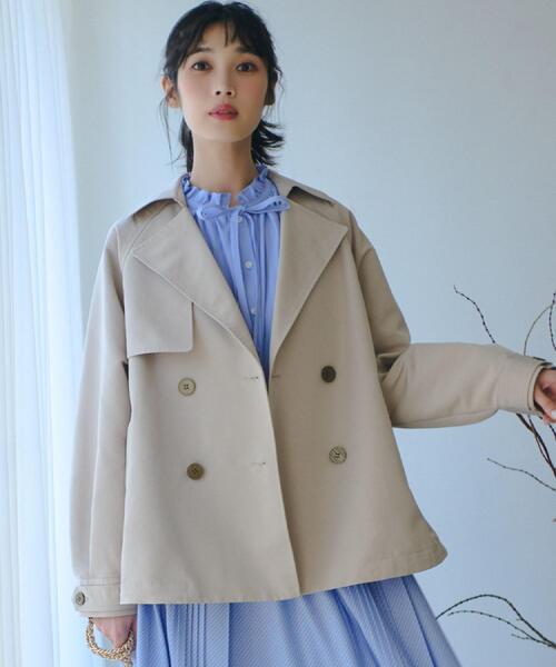 grove（グローブ）の「◆【撥水／シルエット2WAY】軽やかミドルトレンチコート（トレンチコート・レディース・ネイビー/ベージュ/ナチュラル/カーキ・02/03/04）」の18枚目の写真