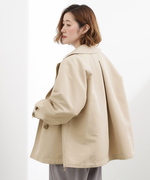 grove（グローブ）の「◆【撥水／シルエット2WAY】軽やかミドルトレンチコート（トレンチコート・レディース・ネイビー/ベージュ/ナチュラル/カーキ・02/03/04）」の22枚目の写真