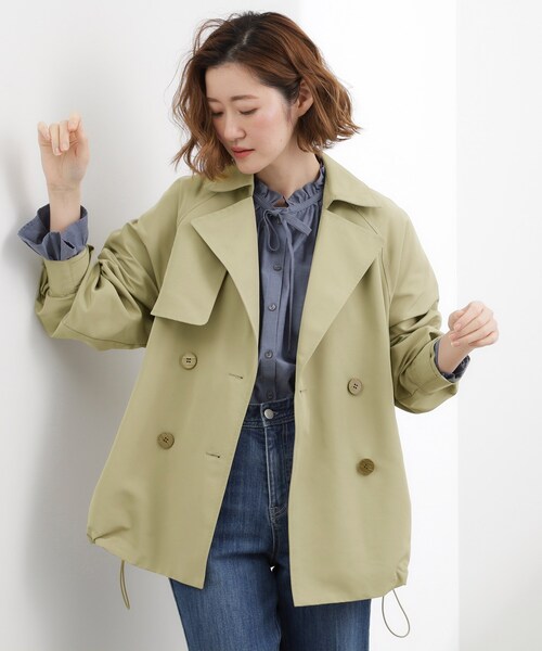 grove（グローブ）の「【貴島明日香さん着用】【撥水／シルエット2WAY】軽やかミドルトレンチコート（トレンチコート・レディース・ネイビー/ベージュ/ナチュラル/カーキ・02/03/04/01/05）」の5枚目の写真